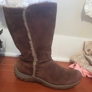 Patagonia shearling lined leather winter boots